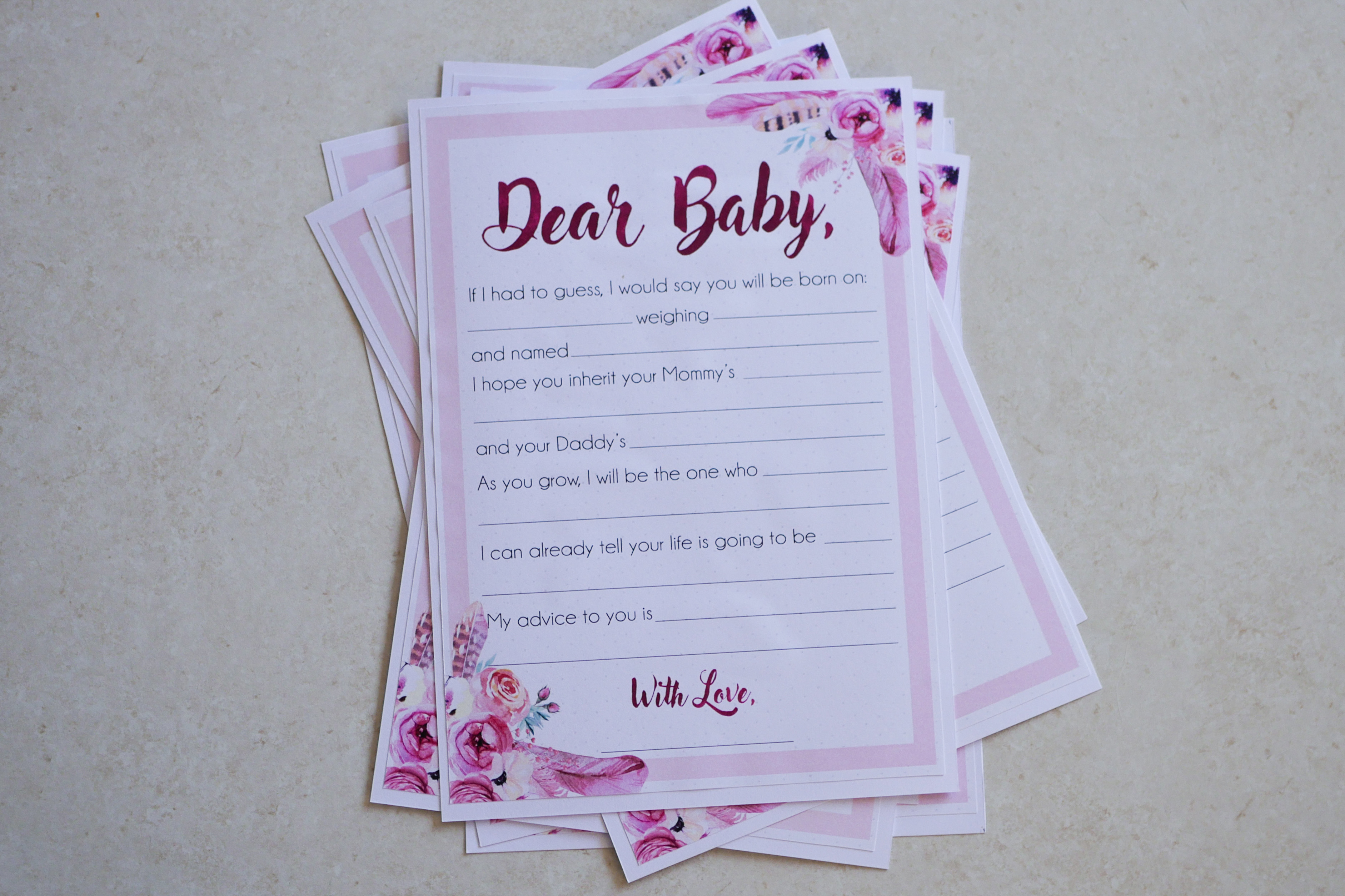 Dear Baby Prediction Sheet Wide