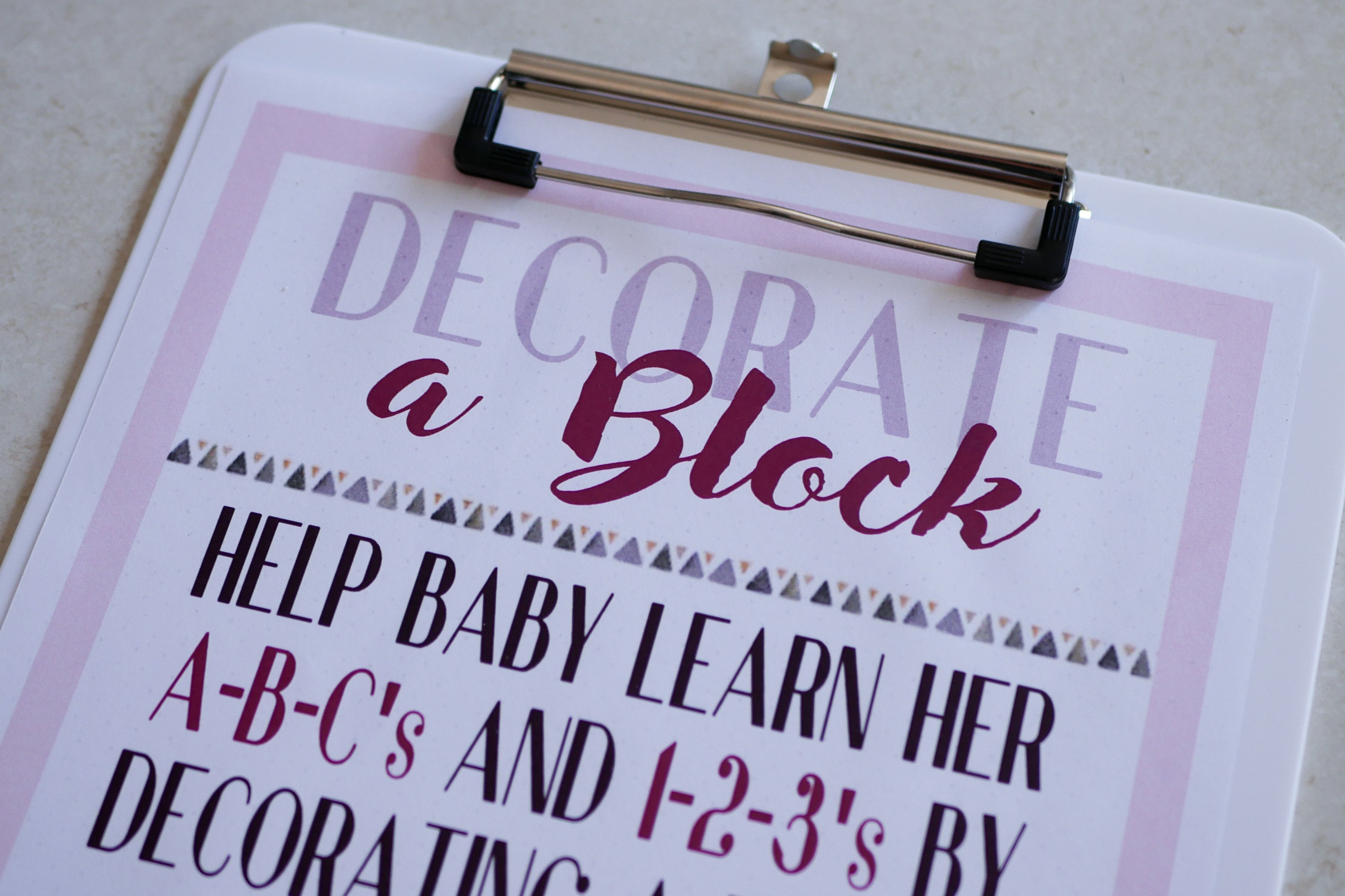Decorate a Block Instruction Sheet 2