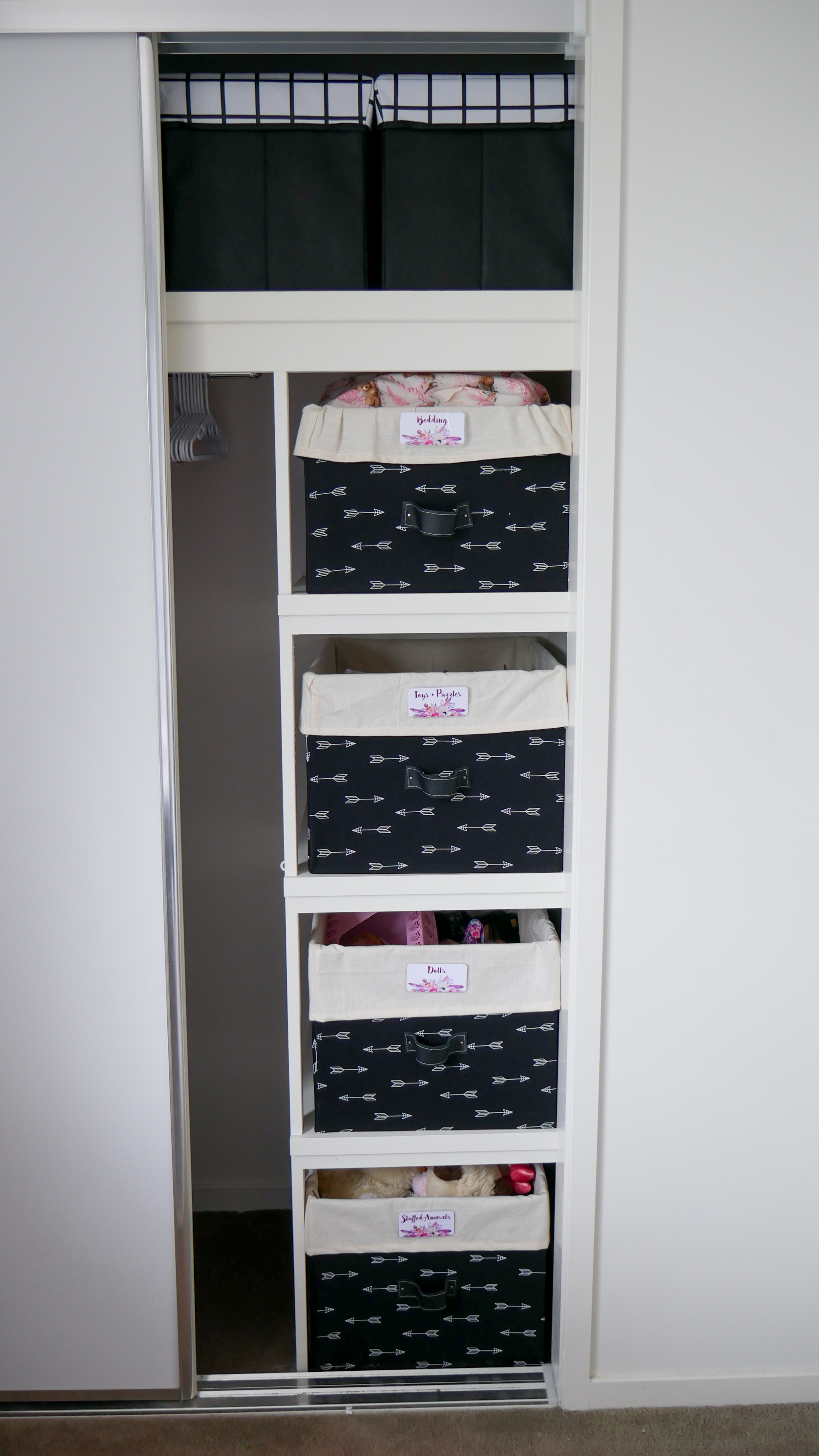 Floral Baby Nursery Reveal Closet Storage Boxes 1