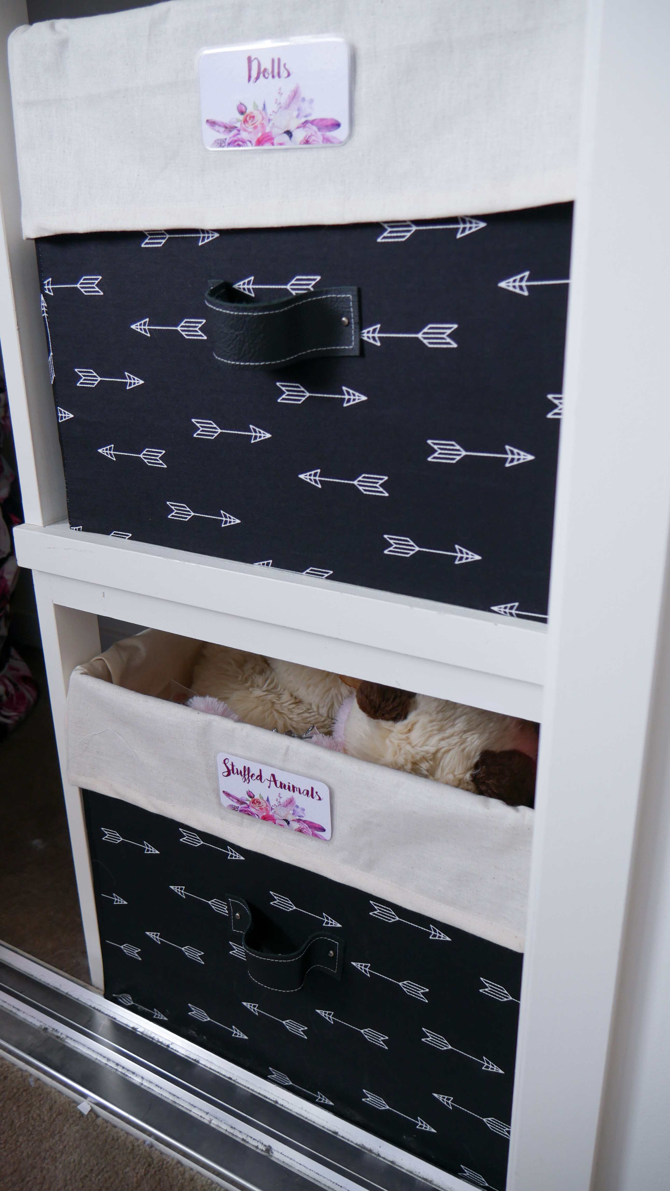 Floral Baby Nursery Reveal Closet Storage Boxes 5