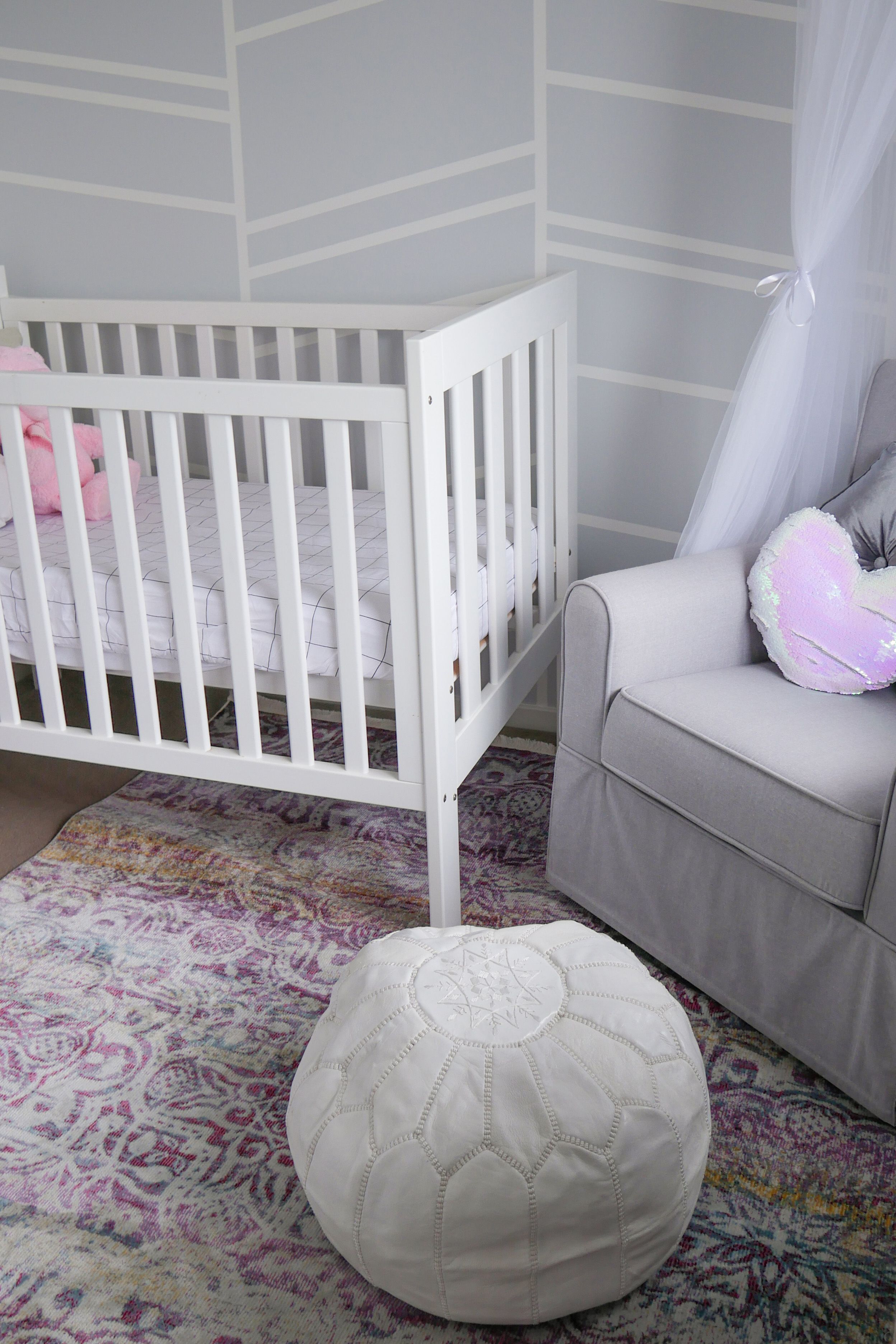 Floral Baby Nursery Reveal Cot, Nursing Chair and Pouffe