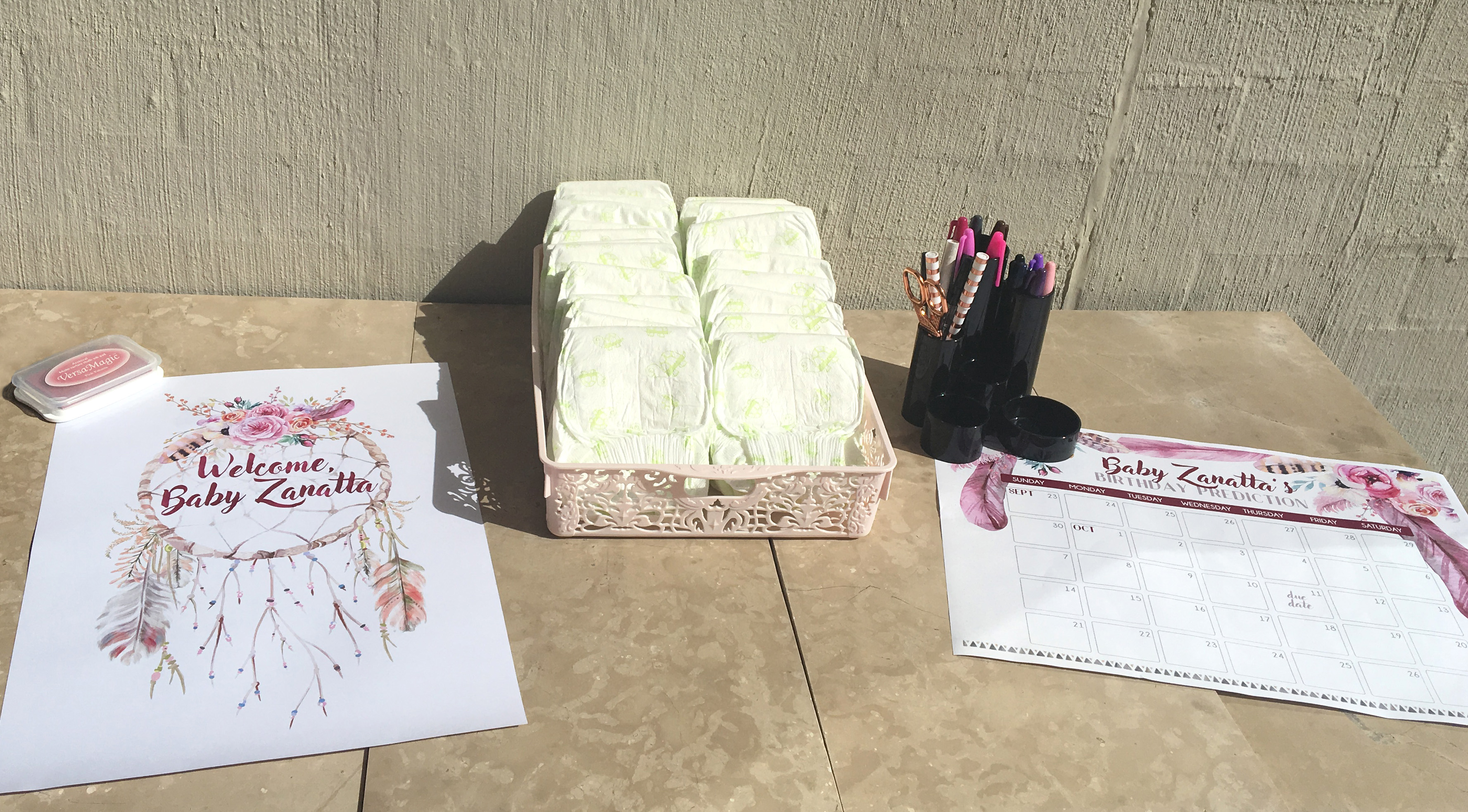 Floral Baby Shower Craft Station