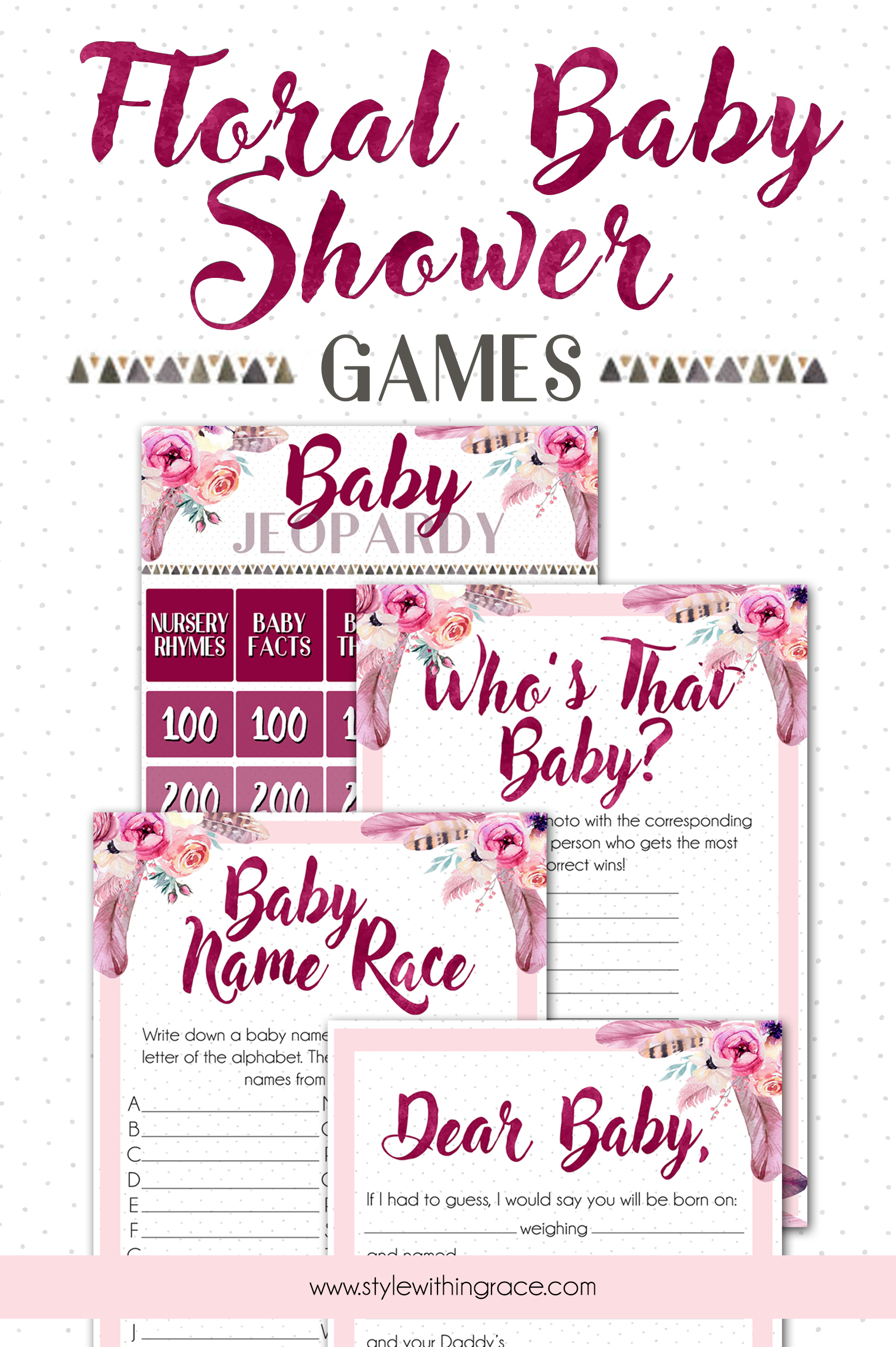 Floral Baby Shower Games Style Within Grace