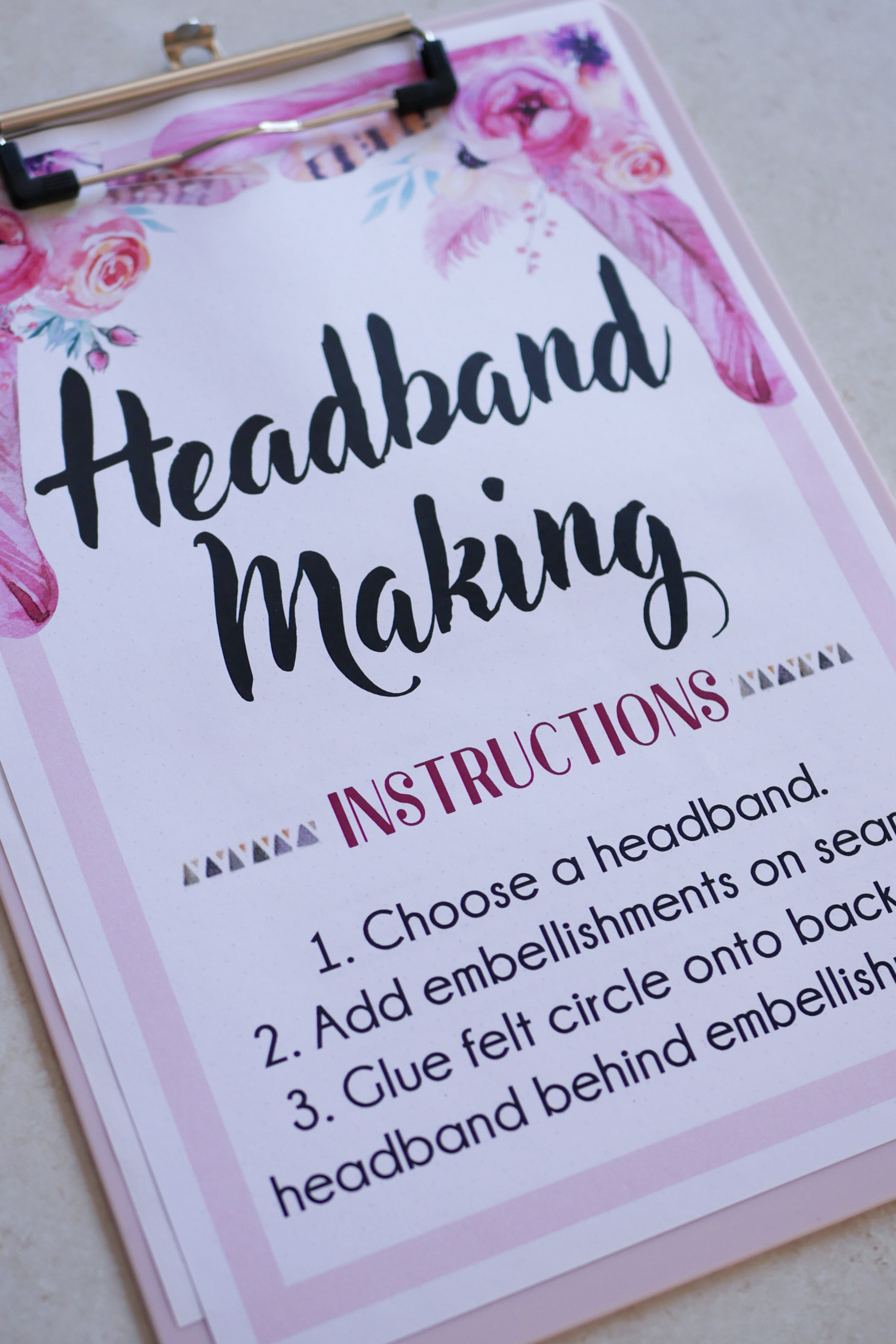 Headband Making Station Instruction Sheet 1