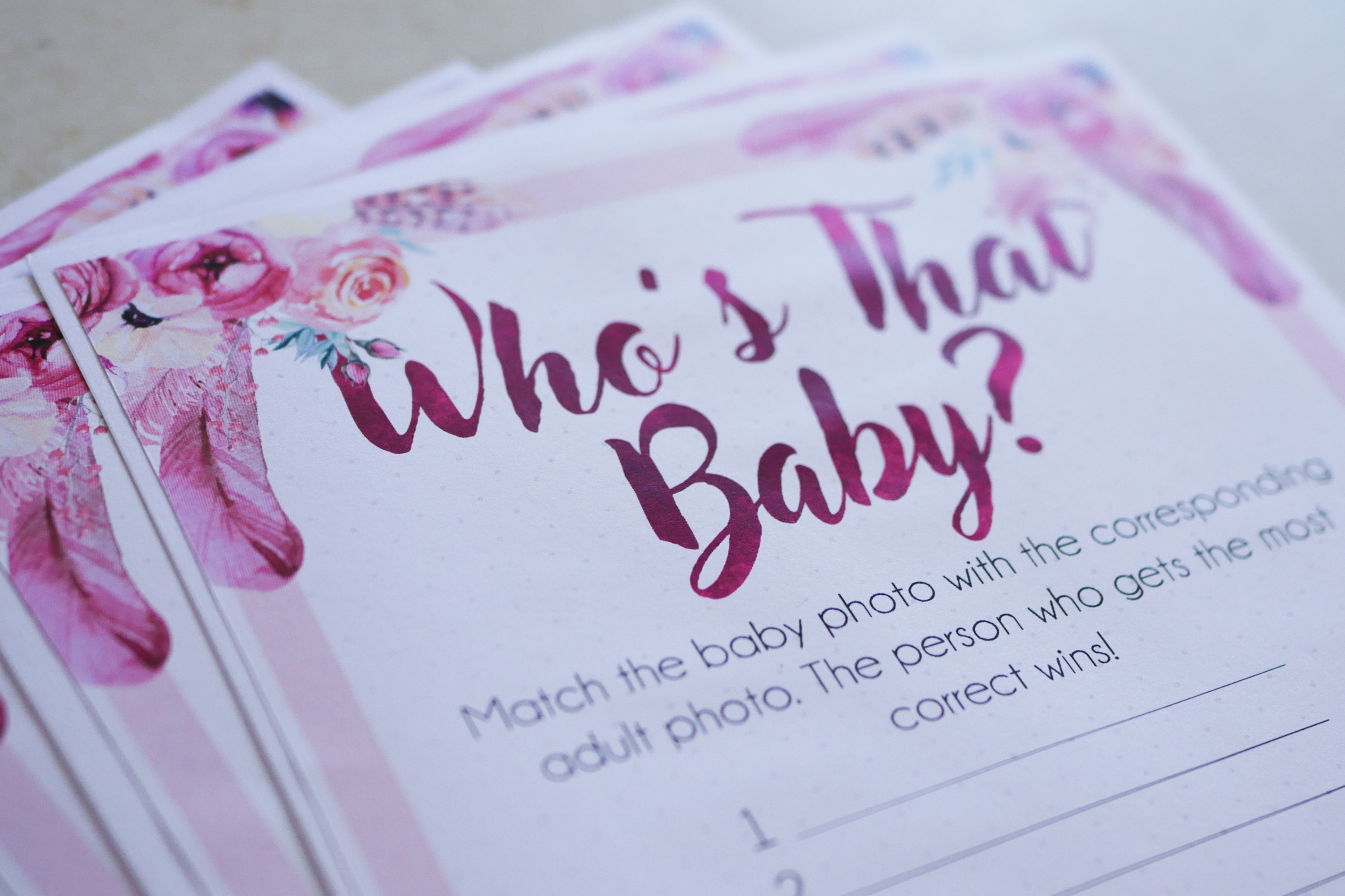Who's That Baby Answer Sheet 2