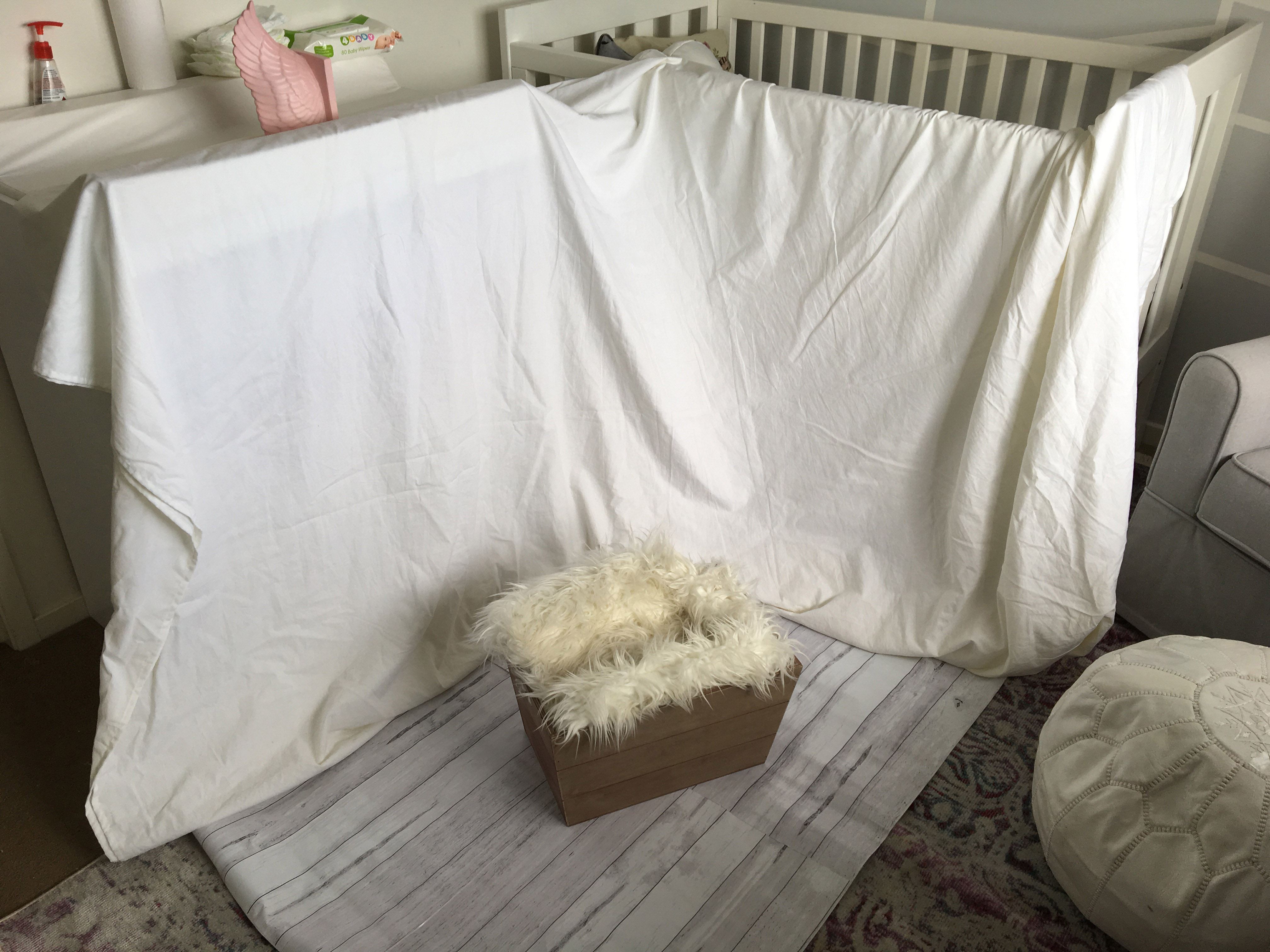 Newborn Photo Shoot Backdrop Setup