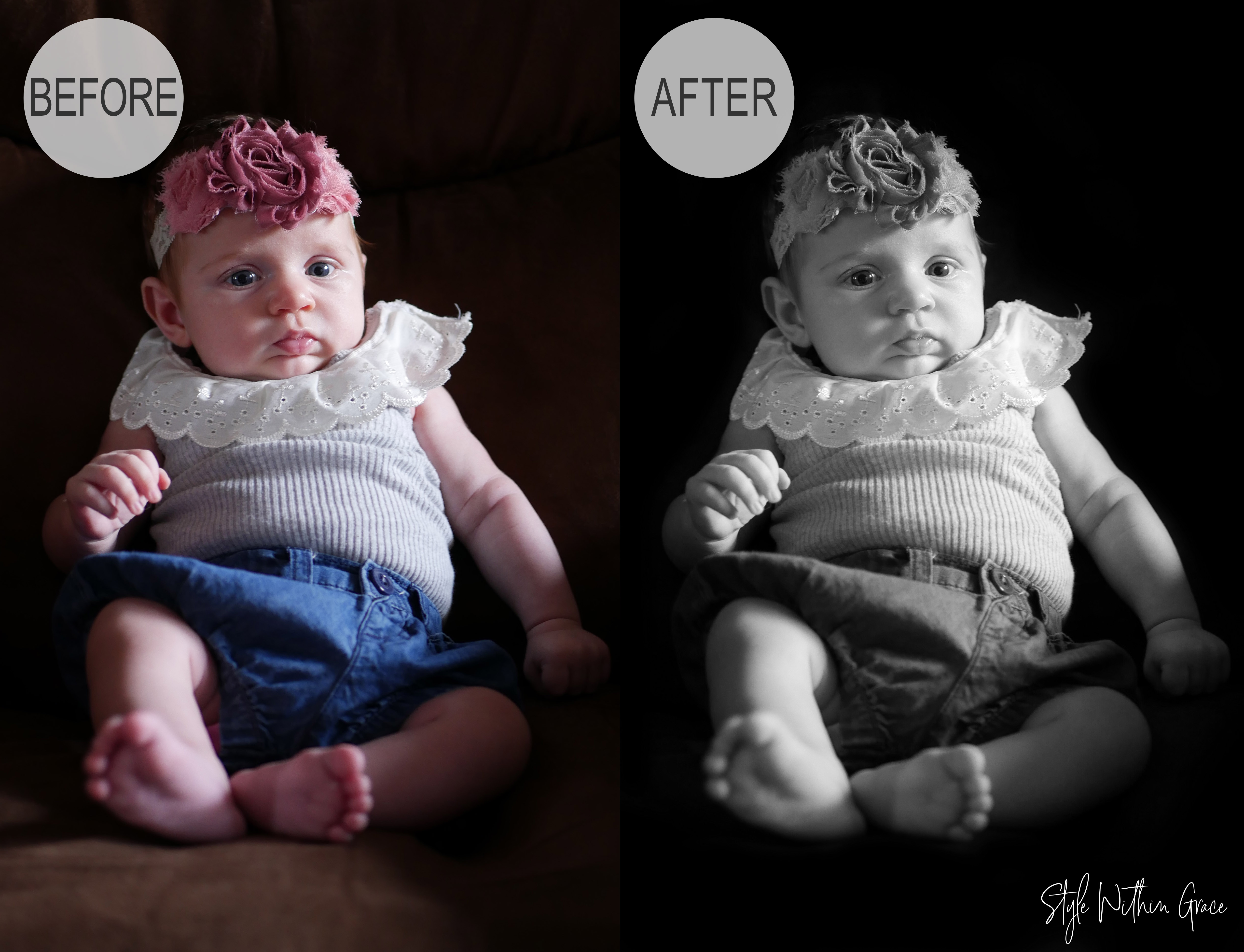 Newborn Photography Before and After 1