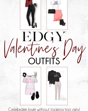 Edgy Valentine's Day Outfits Pinterest Graphic