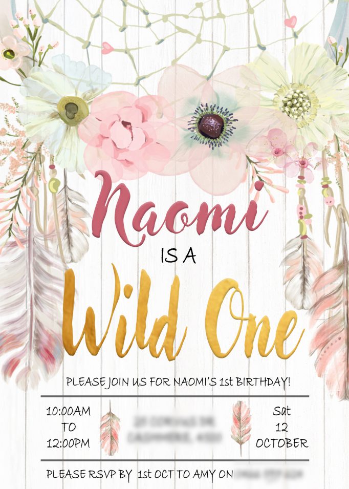Wild One Birthday Party Invitation