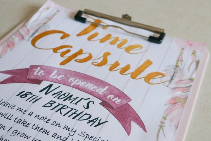 Wild One Birthday Party Time Capsule Explanation Sheet