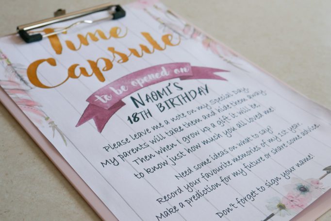 Wild One Birthday Party Time Capsule Explanation Sheet