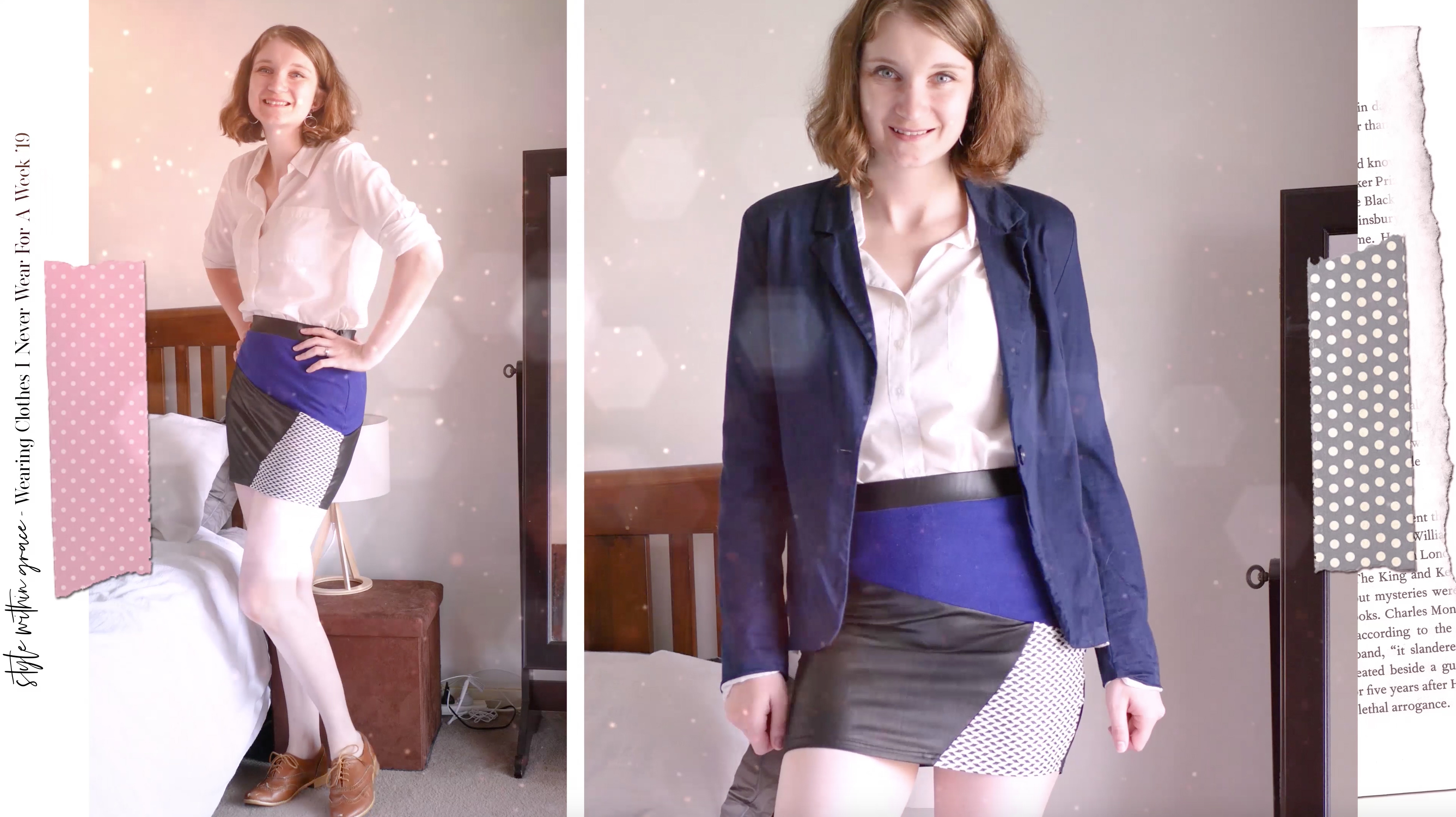 Blue Leather Mini Skirt Outfit