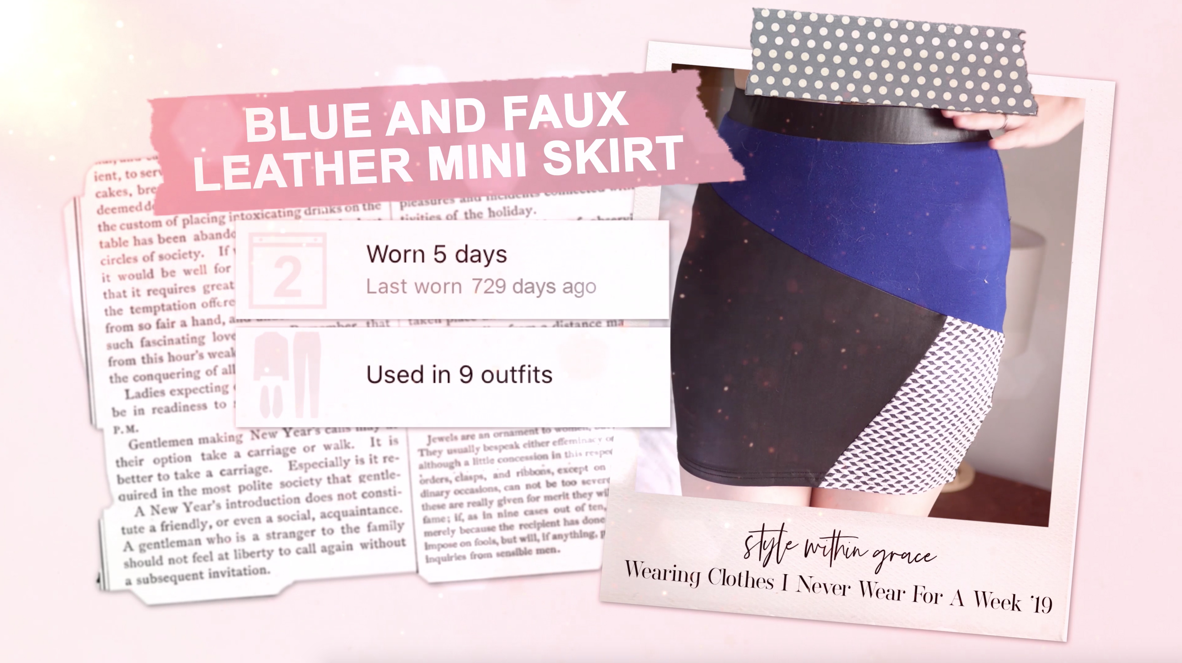 Blue Leather Mini Skirt