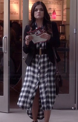 Pretty Little Liars Aria Montgomery Plaid Dress Outfit