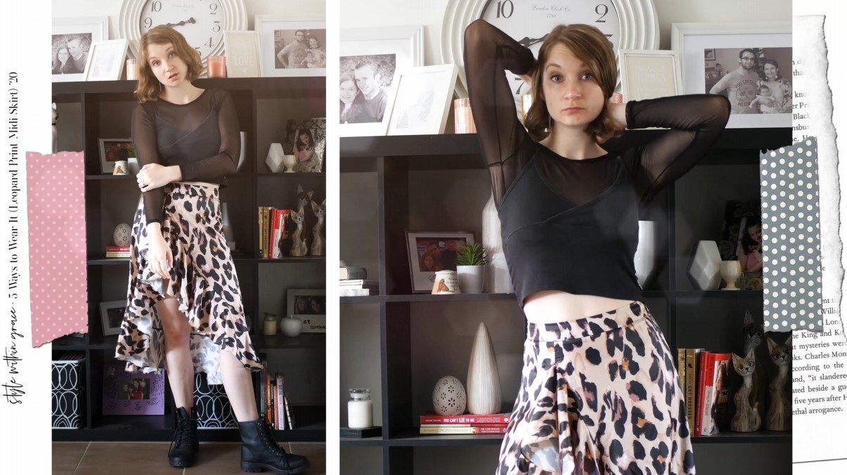 Leopard Print Midi Skirt Edgy Outfit 4