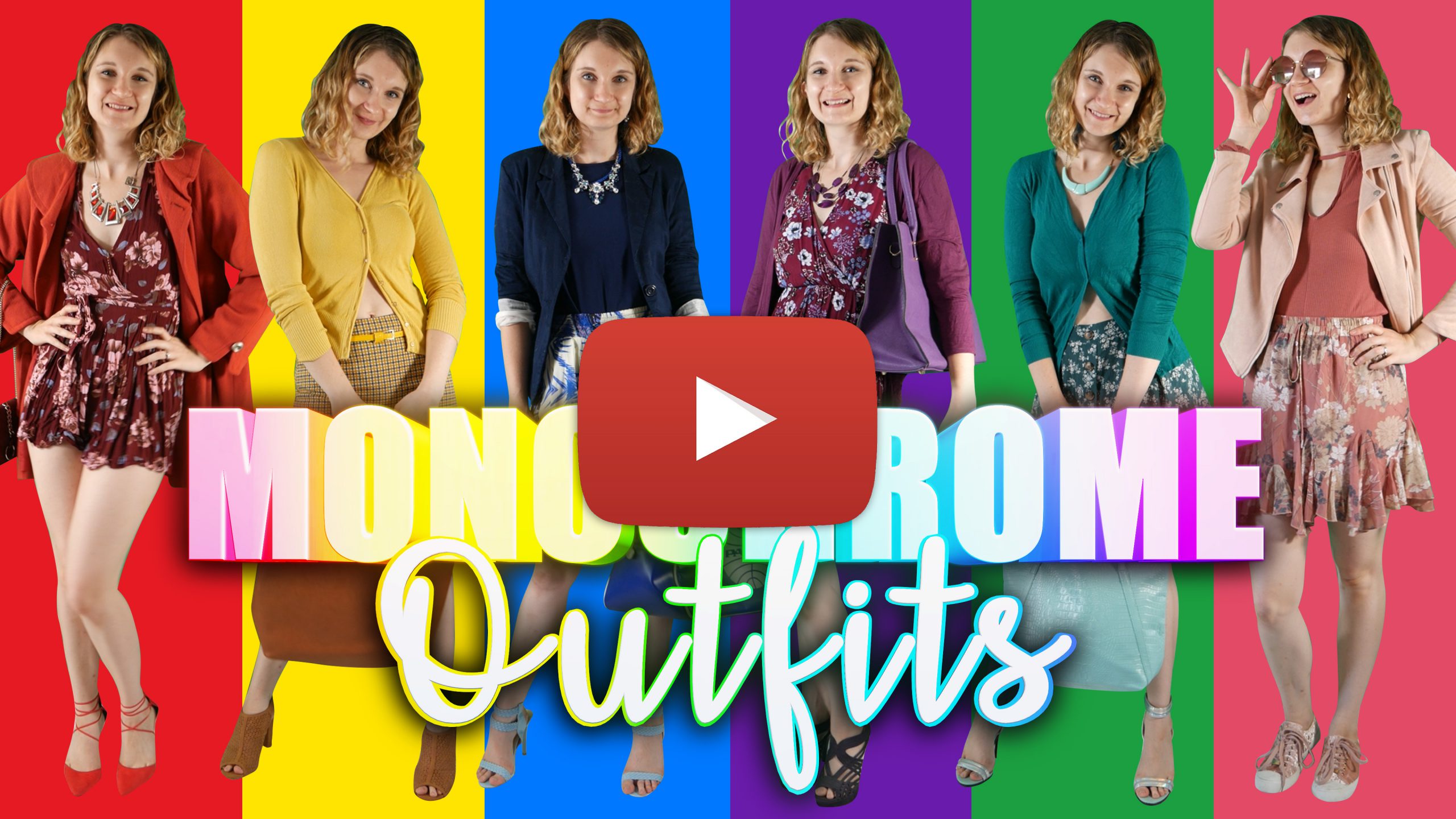 Monochromatic Outfits Youtube Thumbnail Play Button