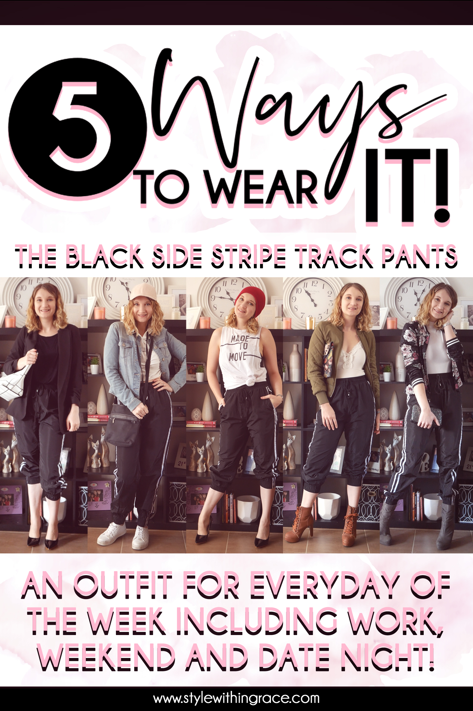 5 Way to Wear It (Black Trackpants) Pinterest