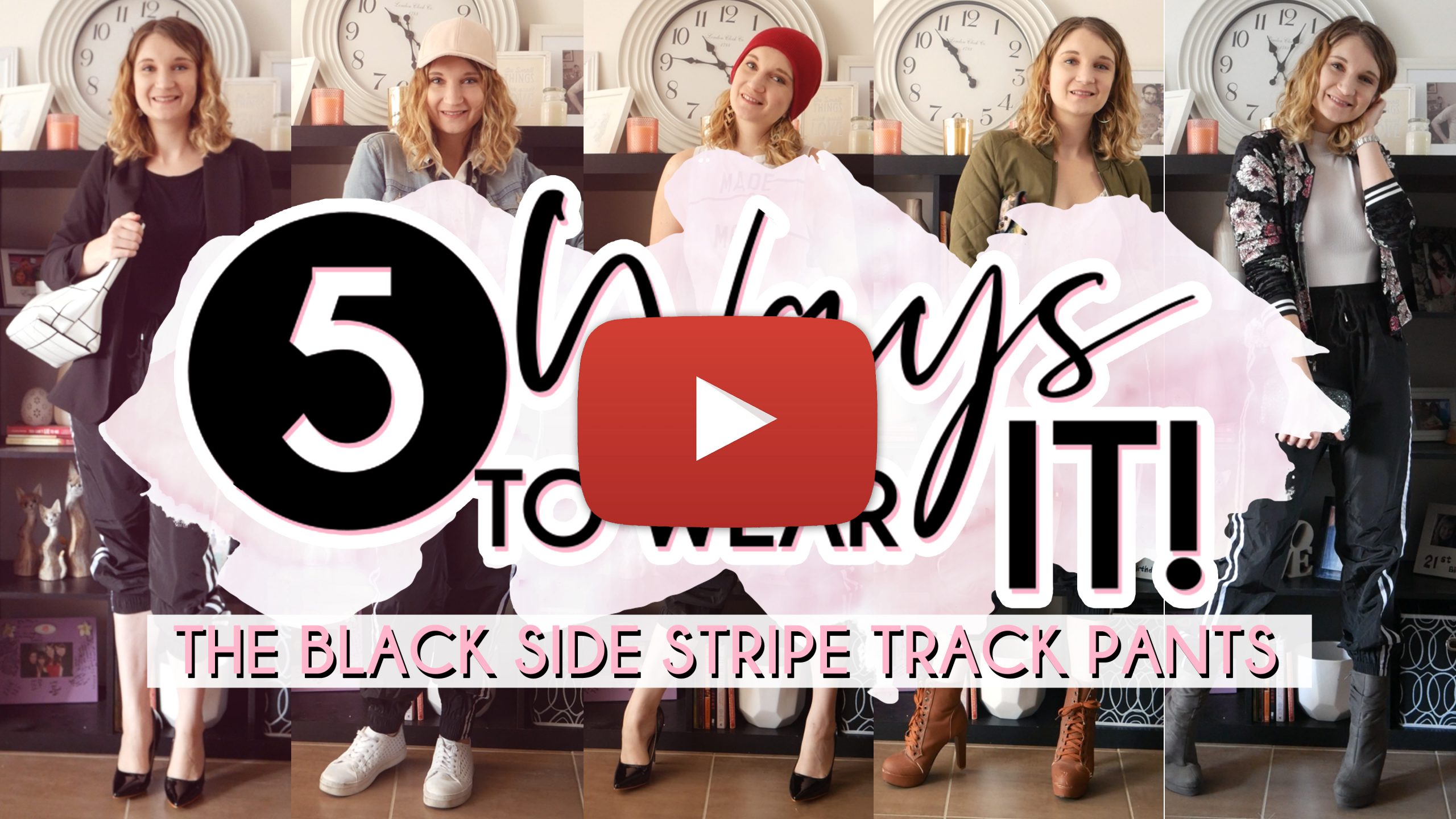 5 Ways to Wear It (Black Trackpants Youtube Thumbnail Play Button