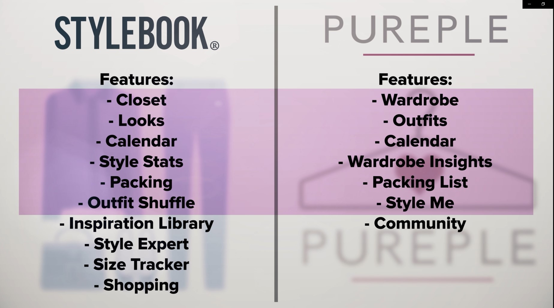 Stylebook Vs Pureple Features Comparison