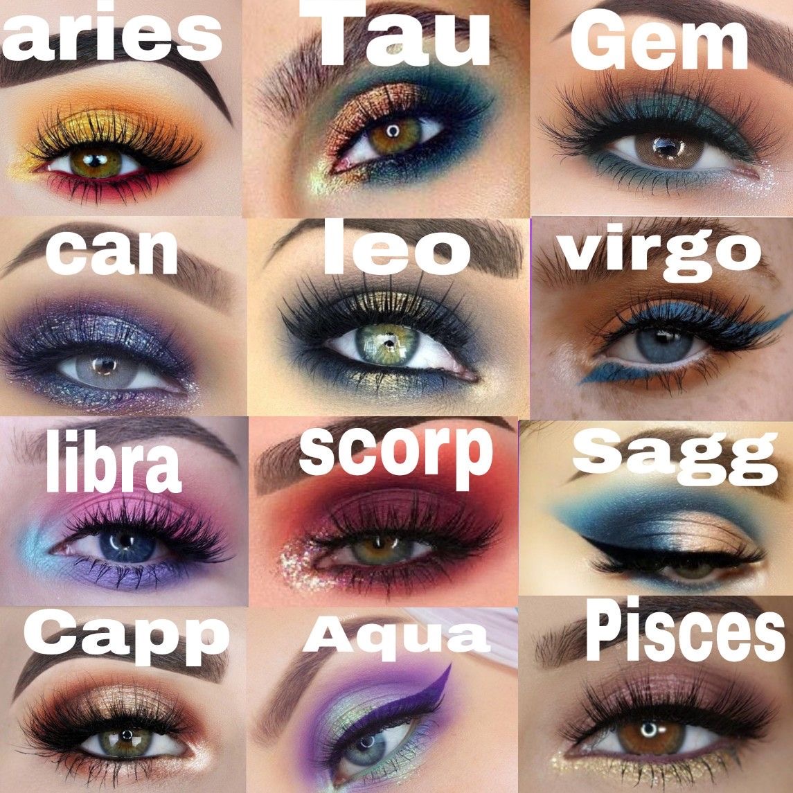 Eye Make Up Zodiac Chart