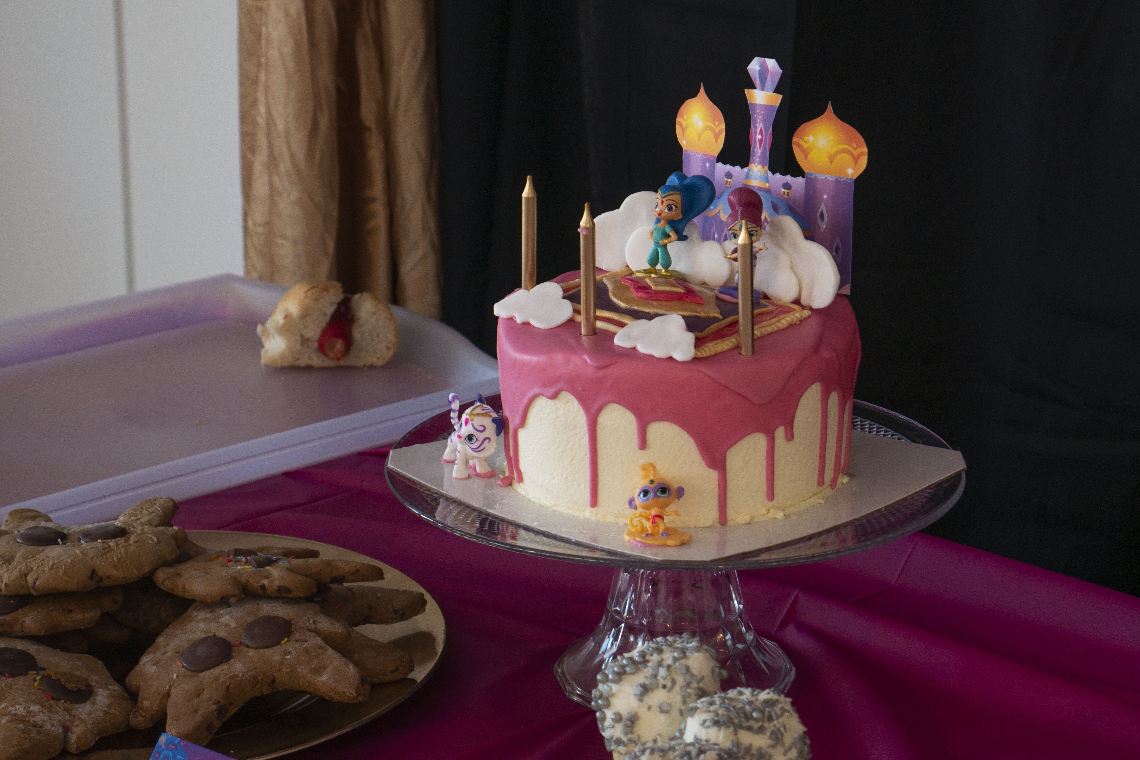 Shimmer and Shine Cake with Candles Wide