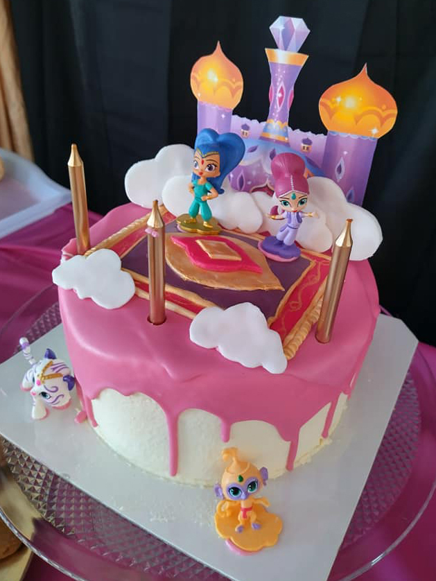 Shimmer and Shine Cake with Candles