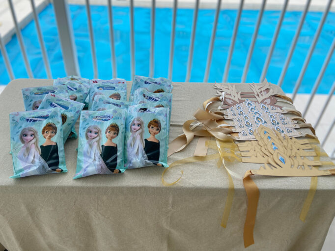 Frozen Birthday Favour Bags, Crowns and Antlers