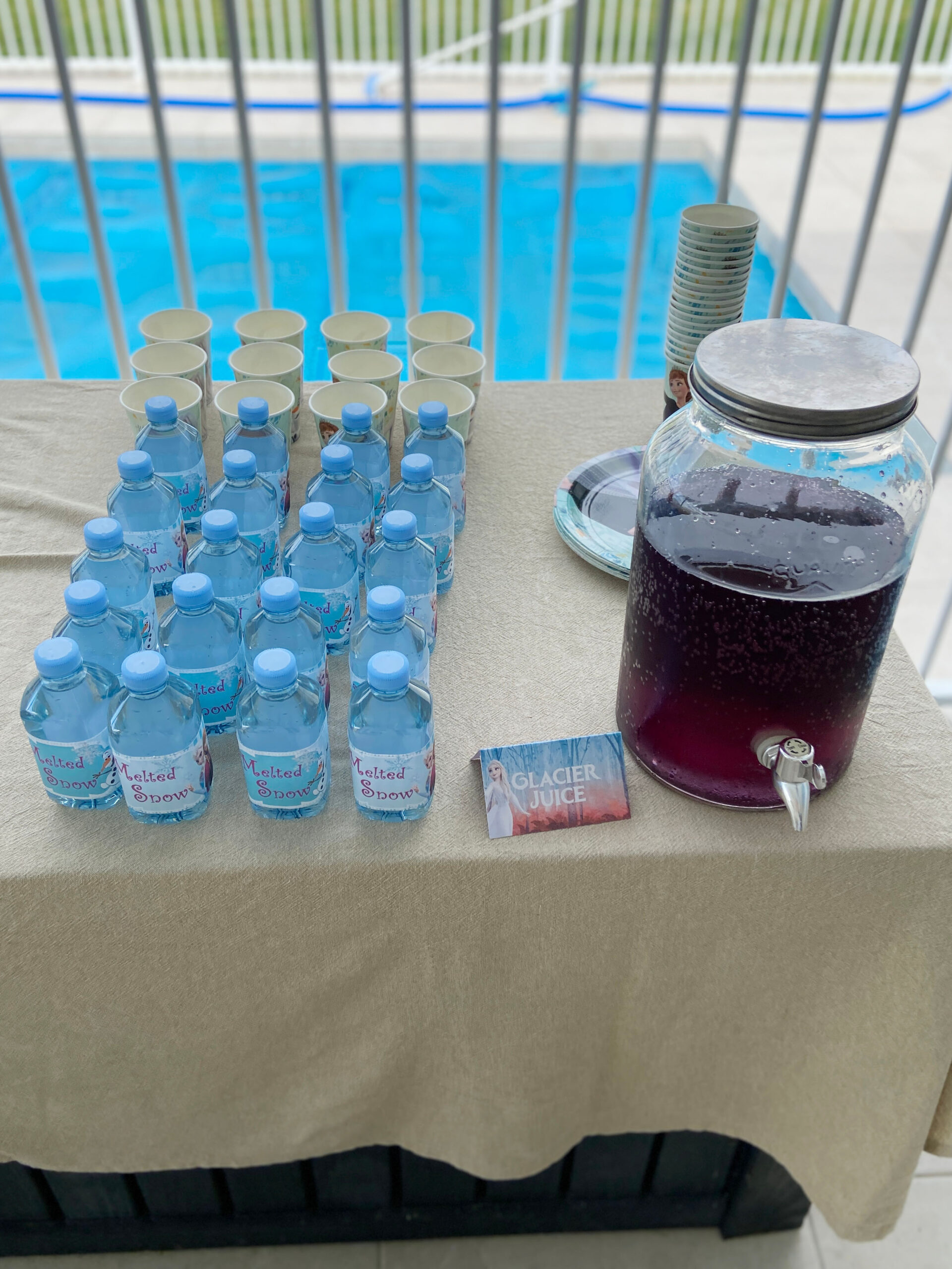 Melted Snow and Glacier Juice Frozen Themed Party Drinks