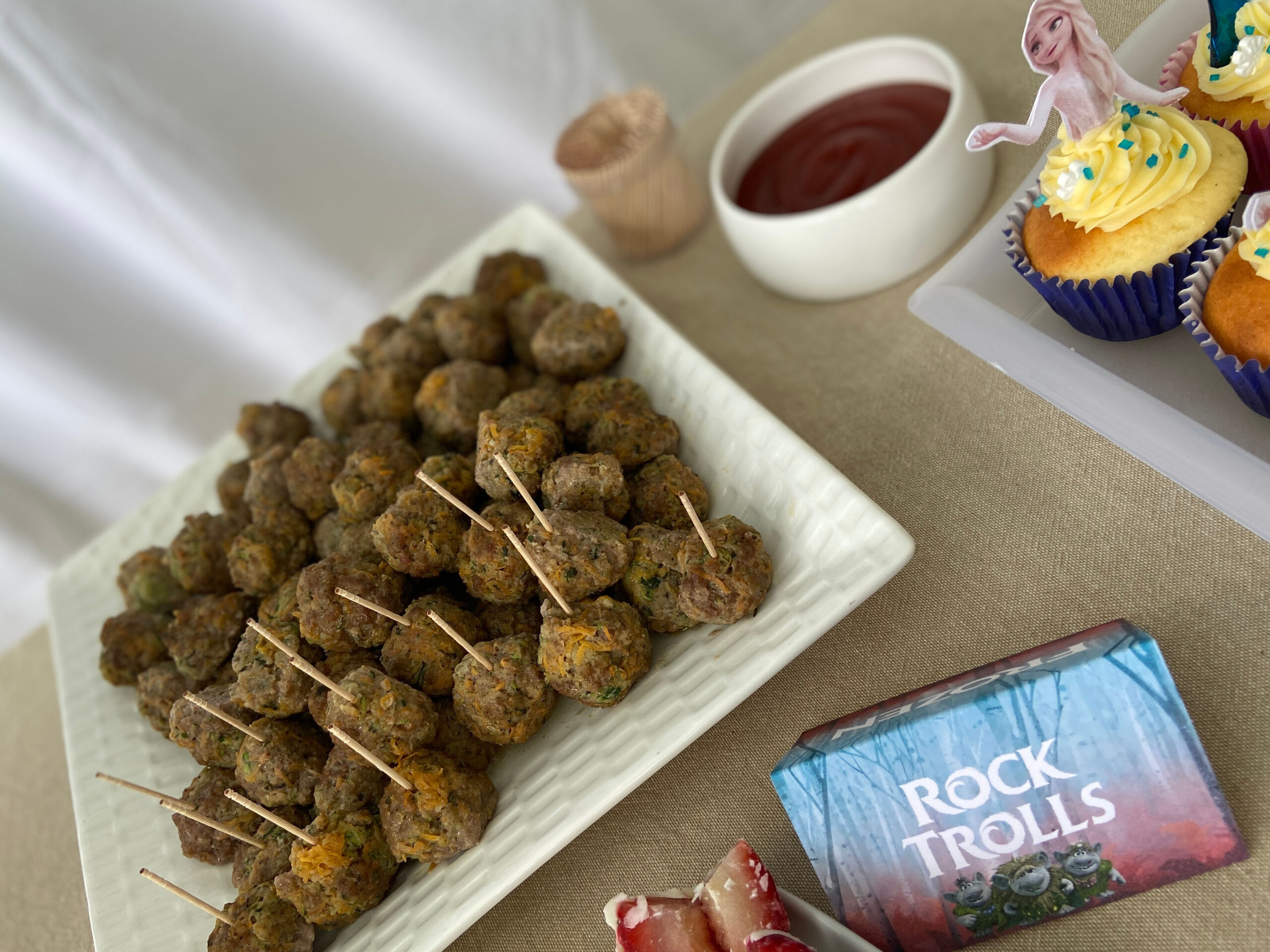 Rock Trolls Meatballs Frozen Themed Party Food