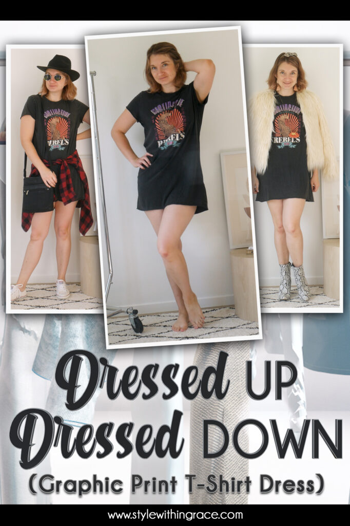 Dressed Up Dressed Down (Graphic Print T-Shirt Dress)