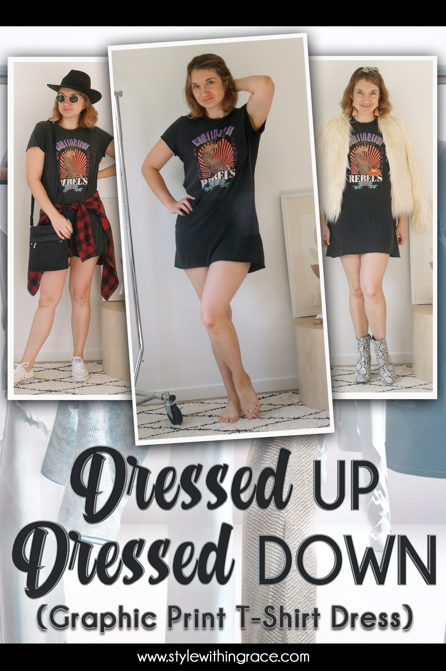 Dressed Up Dressed Down (Graphic Print T-shirt Dress) Pinterest