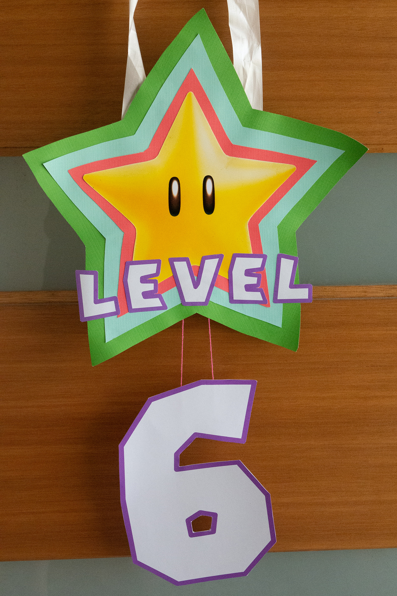 Level Up Front Door Sign DIY Close Up