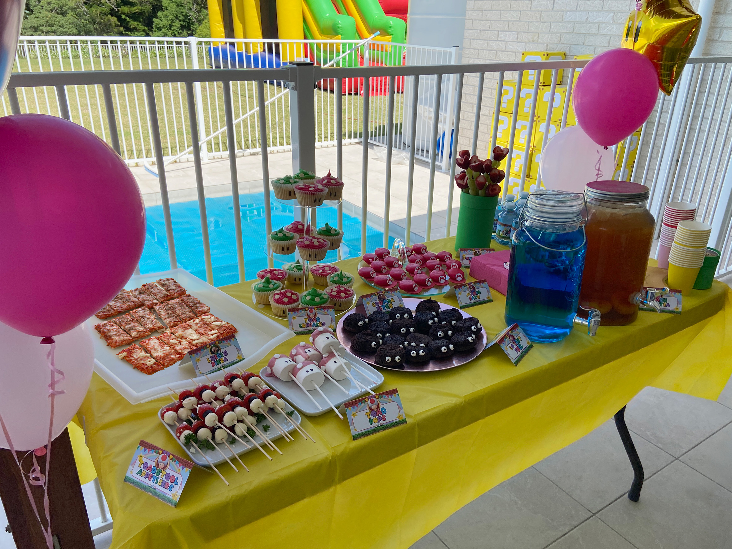 Super Mario Birthday Party Food Spread 01