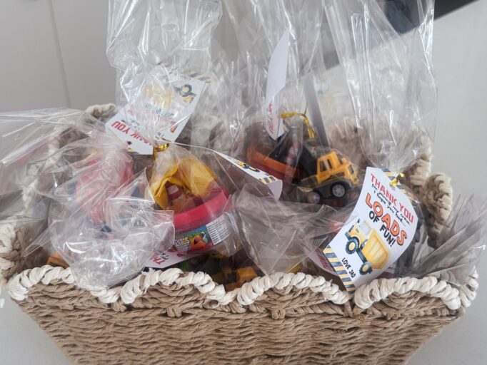 The Ultimate Construction Truck Birthday Party for Kids Construction Truck Birthday Party Favours Basket
